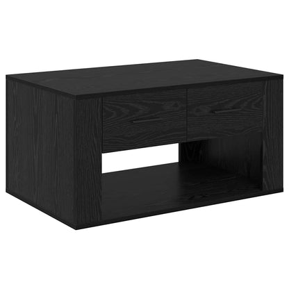 Tavolino da salotto con cassetto Rovere Nero 80 x 50 x 40 cm