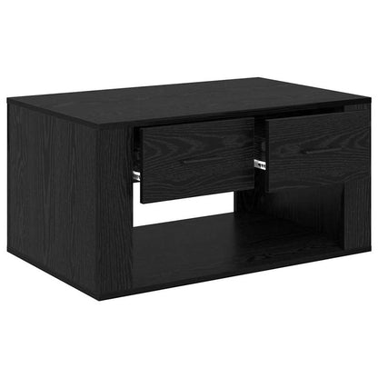 Tavolino da salotto con cassetto Rovere Nero 80 x 50 x 40 cm