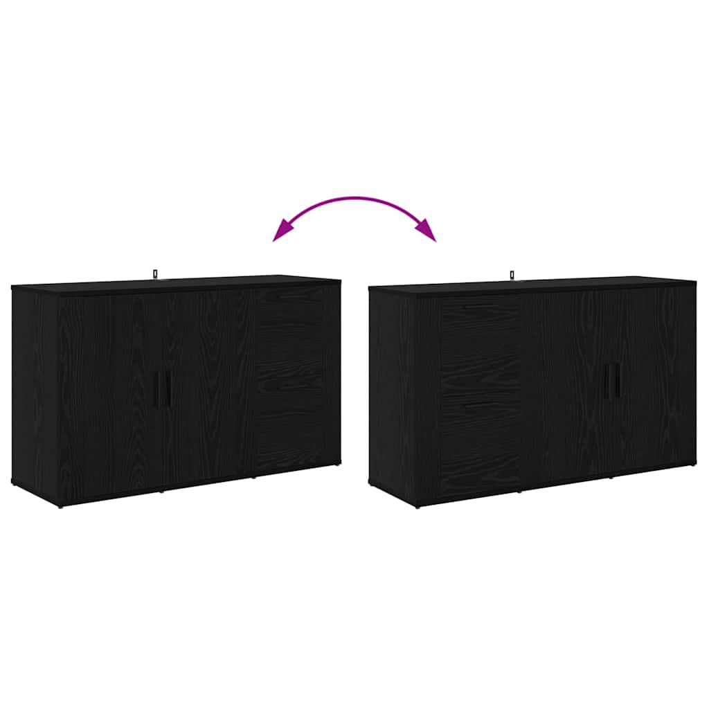 con cassetto Rovere nero 100 x 33 x 59.5 cm Legno multistrato