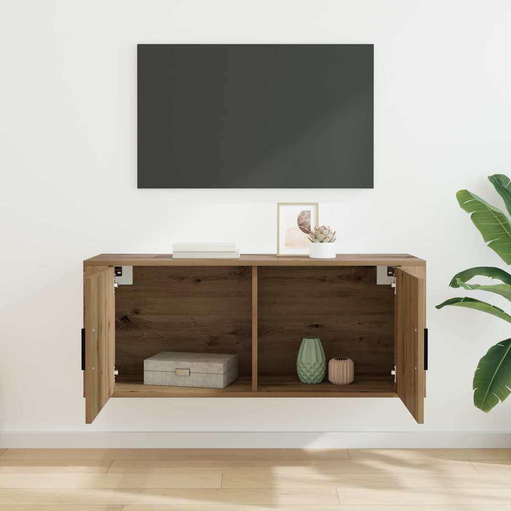 Mobile TV da parete Rovere artigianale 100 x 34,5 x 40 cm