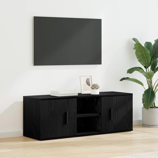 Mobile TV Rovere Nero 100 x 31,5 x 35 cm Legno multistrato