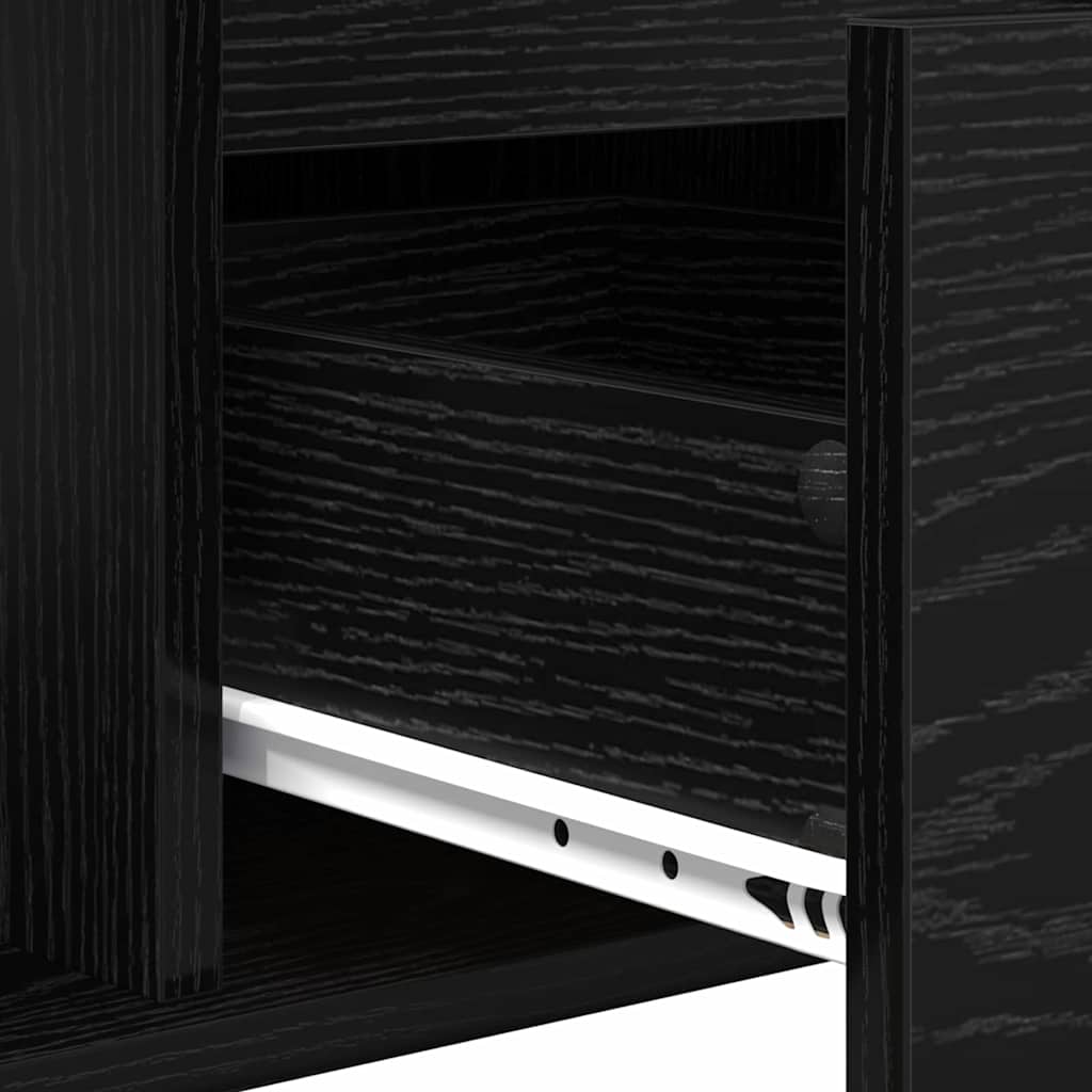 Tavolino da salotto con cassetto Rovere Nero 90 x 50 x 26.5 cm