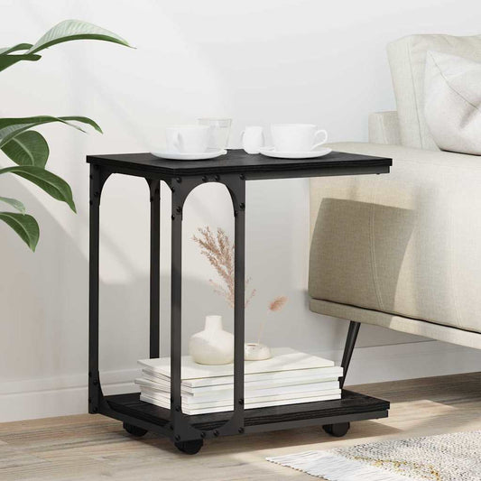 Tavolo laterale Rovere Nero 50 x 35 x 55.5 cm Legno multistrato