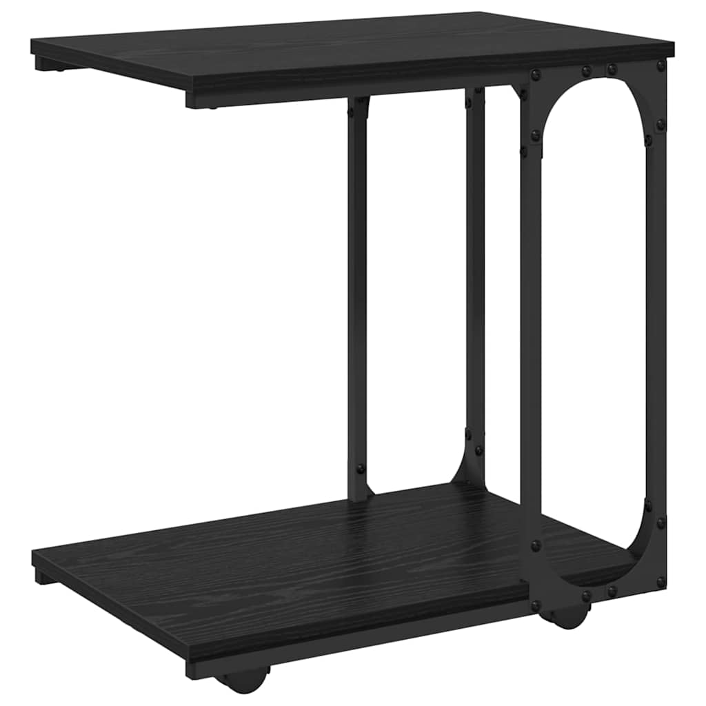 Tavolo laterale Rovere Nero 50 x 35 x 55.5 cm Legno multistrato