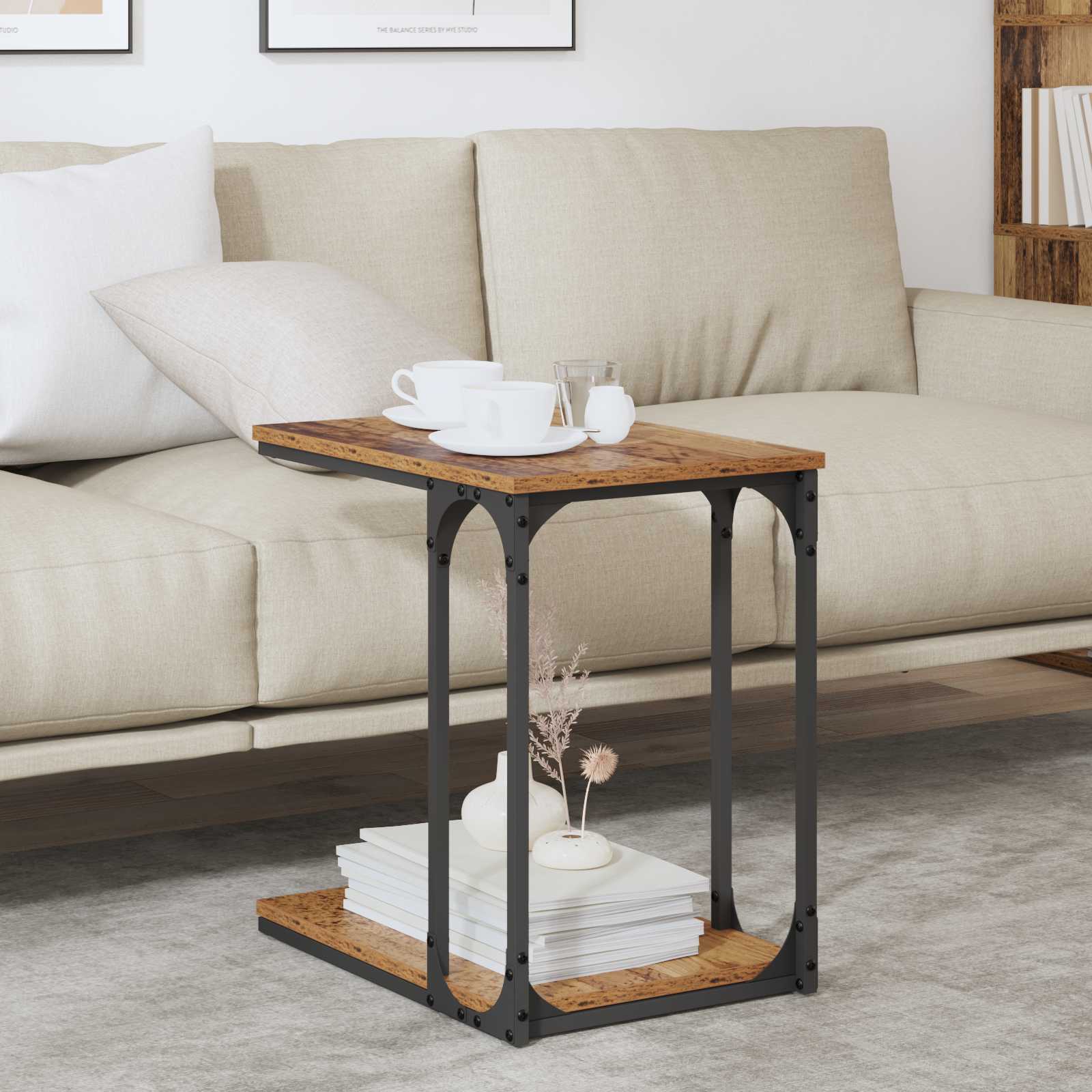 Tavolo laterale Legno vecchio 50 x 35 x 52 cm Legno multistrato | homemem39