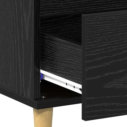 Tavolino da salotto con cassetto Rovere Nero 90 x 50 x 35 cm