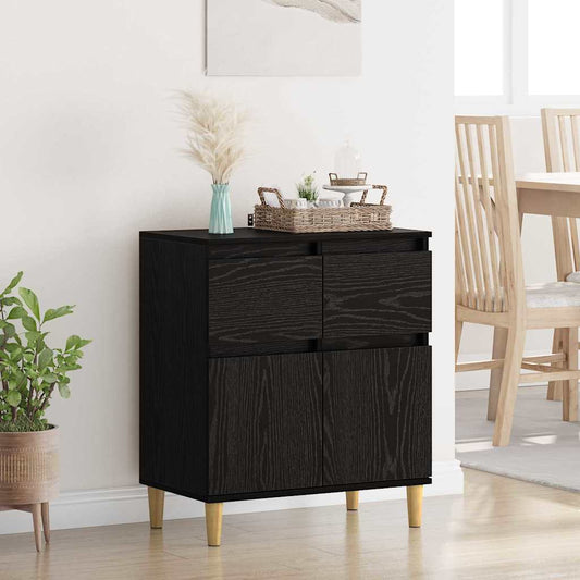 Credenza Rovere Nero 60 x 35 x 70 cm Legno multistrato