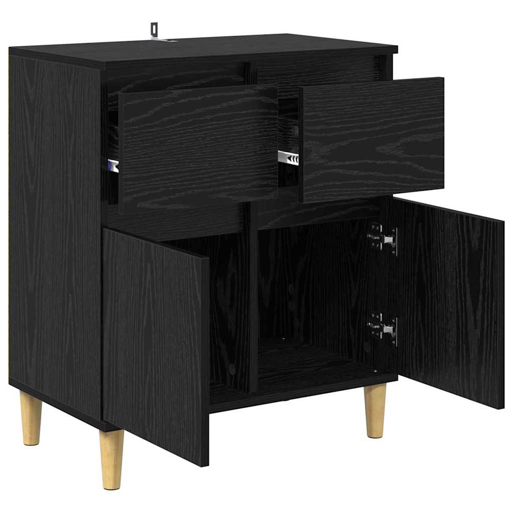 Credenza Rovere Nero 60 x 35 x 70 cm Legno multistrato