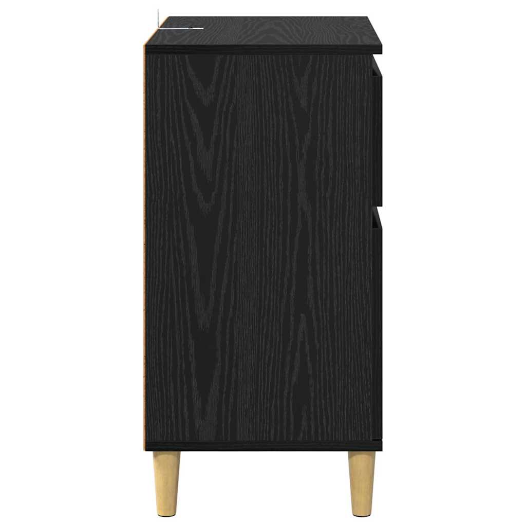 Credenza Rovere Nero 60 x 35 x 70 cm Legno multistrato