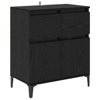 Credenza con cassetto Rovere Nero 60 x 35 x 70 cm