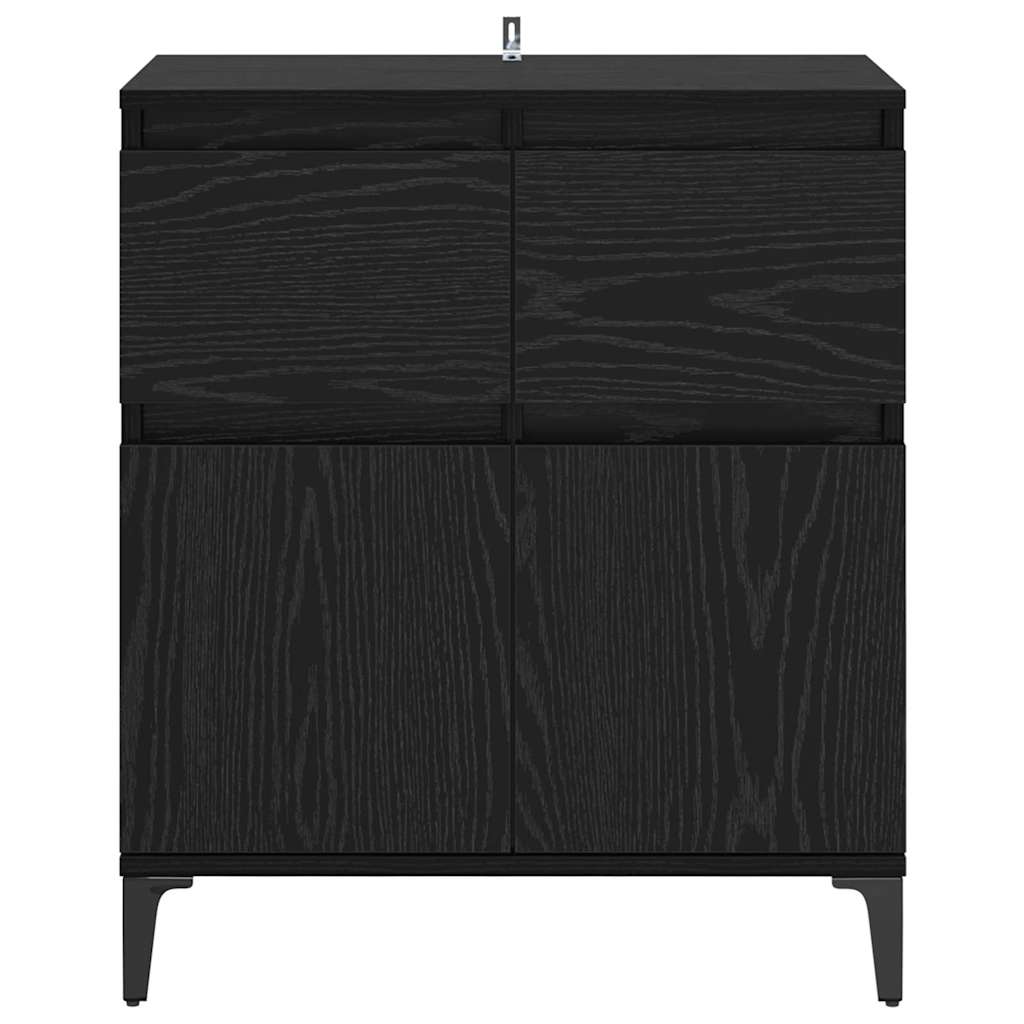 Credenza con cassetto Rovere Nero 60 x 35 x 70 cm