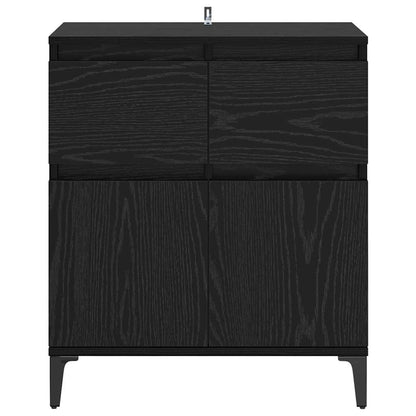 Credenza con cassetto Rovere Nero 60 x 35 x 70 cm