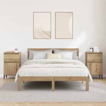 Armadio da Notte 2 pcs Rovere artigianale 40 x 35 x 70 cm | homemem39