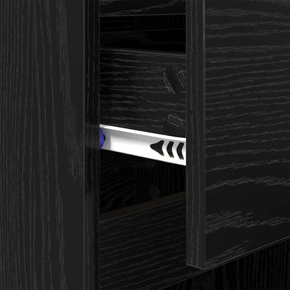 Armadio da Notte Rovere Nero 40 x 35 x 70 cm Legno multistrato | homemem39