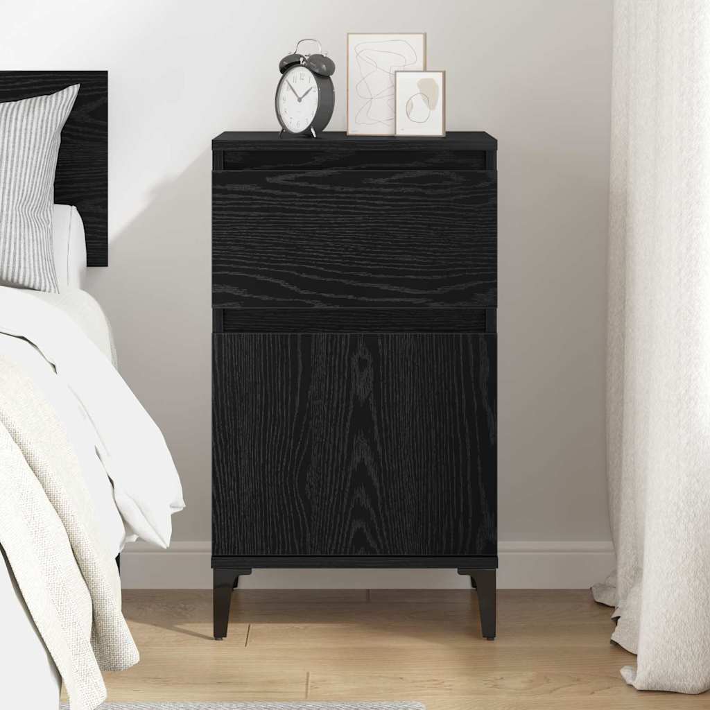 Armadio da Notte Rovere Nero 40 x 35 x 70 cm Legno multistrato | homemem39