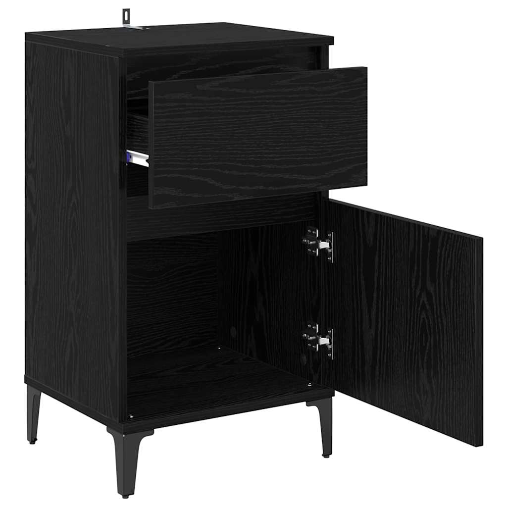 Armadio da Notte Rovere Nero 40 x 35 x 70 cm Legno multistrato | homemem39