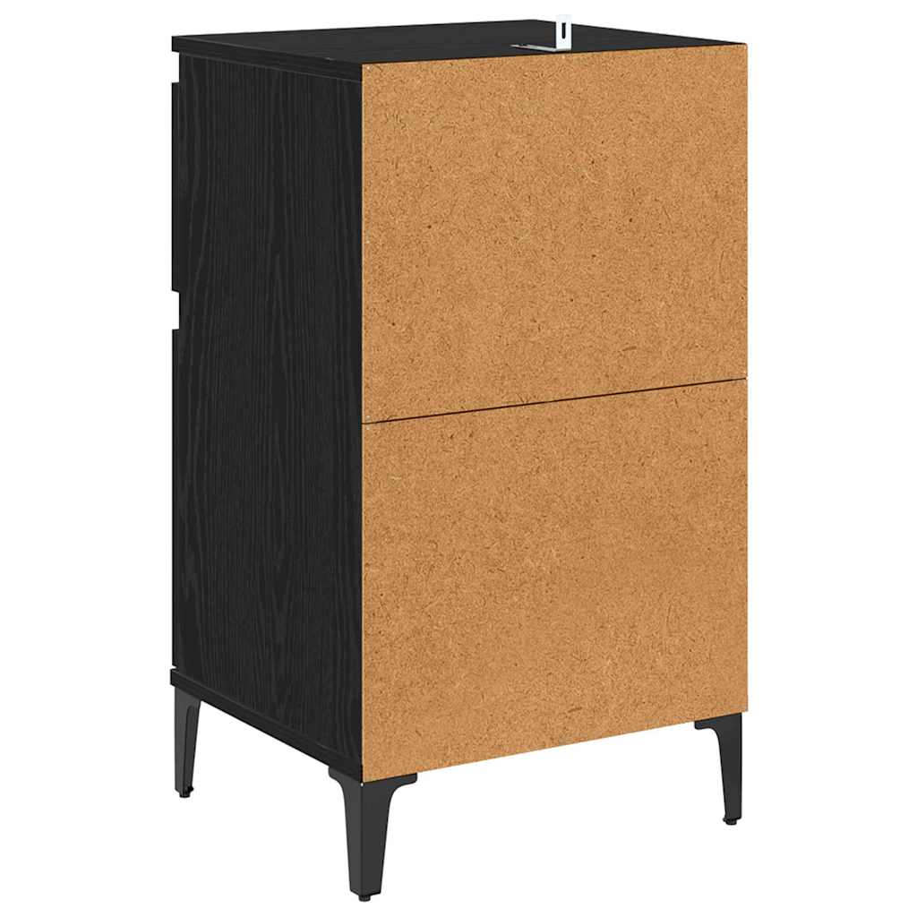 Armadio da Notte Rovere Nero 40 x 35 x 70 cm Legno multistrato | homemem39
