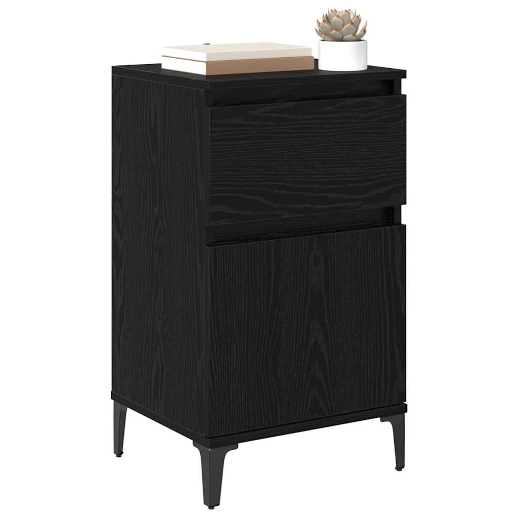 Armadio da Notte Rovere Nero 40 x 35 x 70 cm Legno multistrato | homemem39