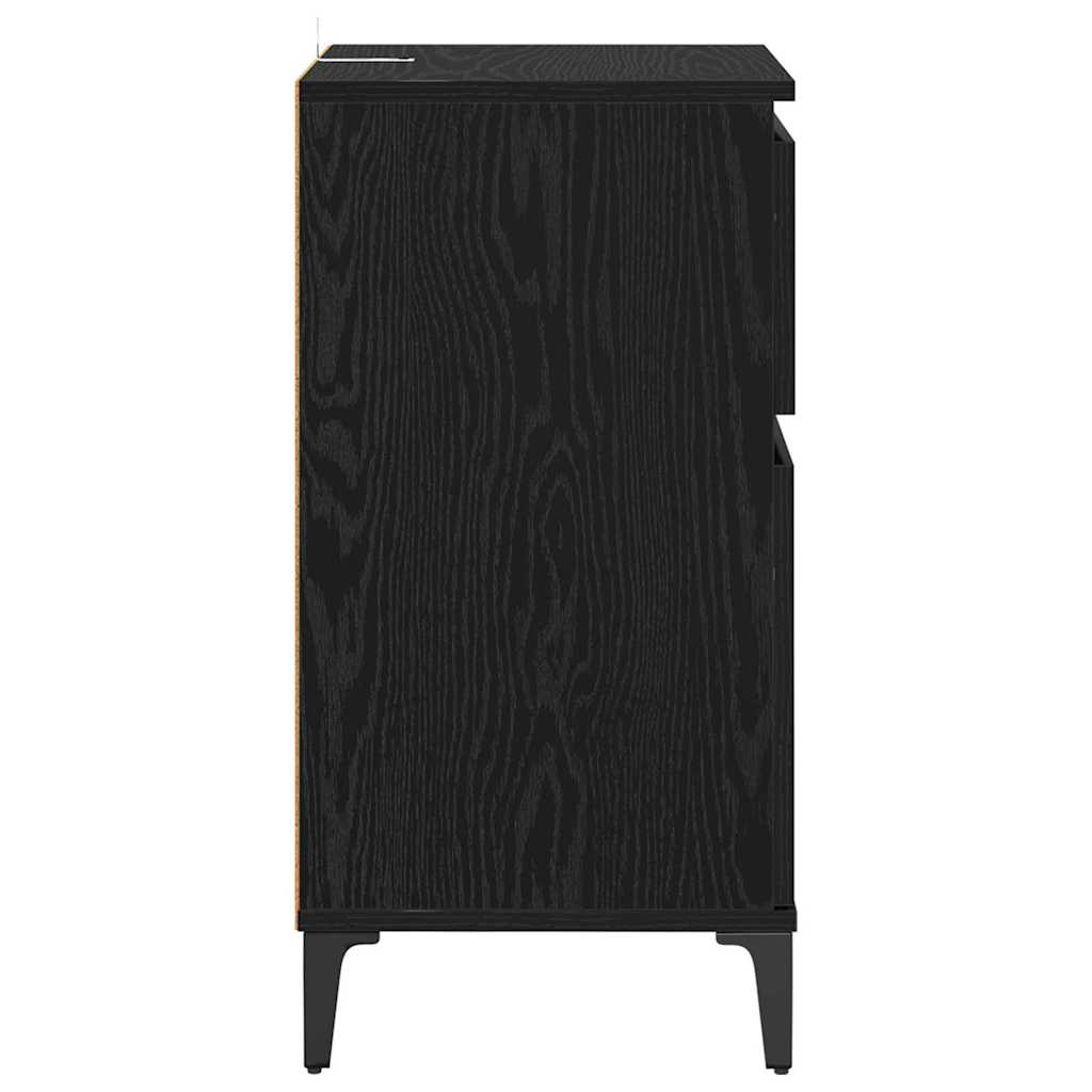 Armadio da Notte Rovere Nero 40 x 35 x 70 cm Legno multistrato | homemem39