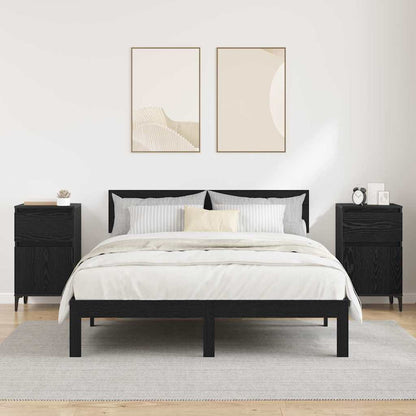 Armadio da Notte con cassetto 2 pcs Rovere Nero 40 x 35 x 70 cm | homemem39