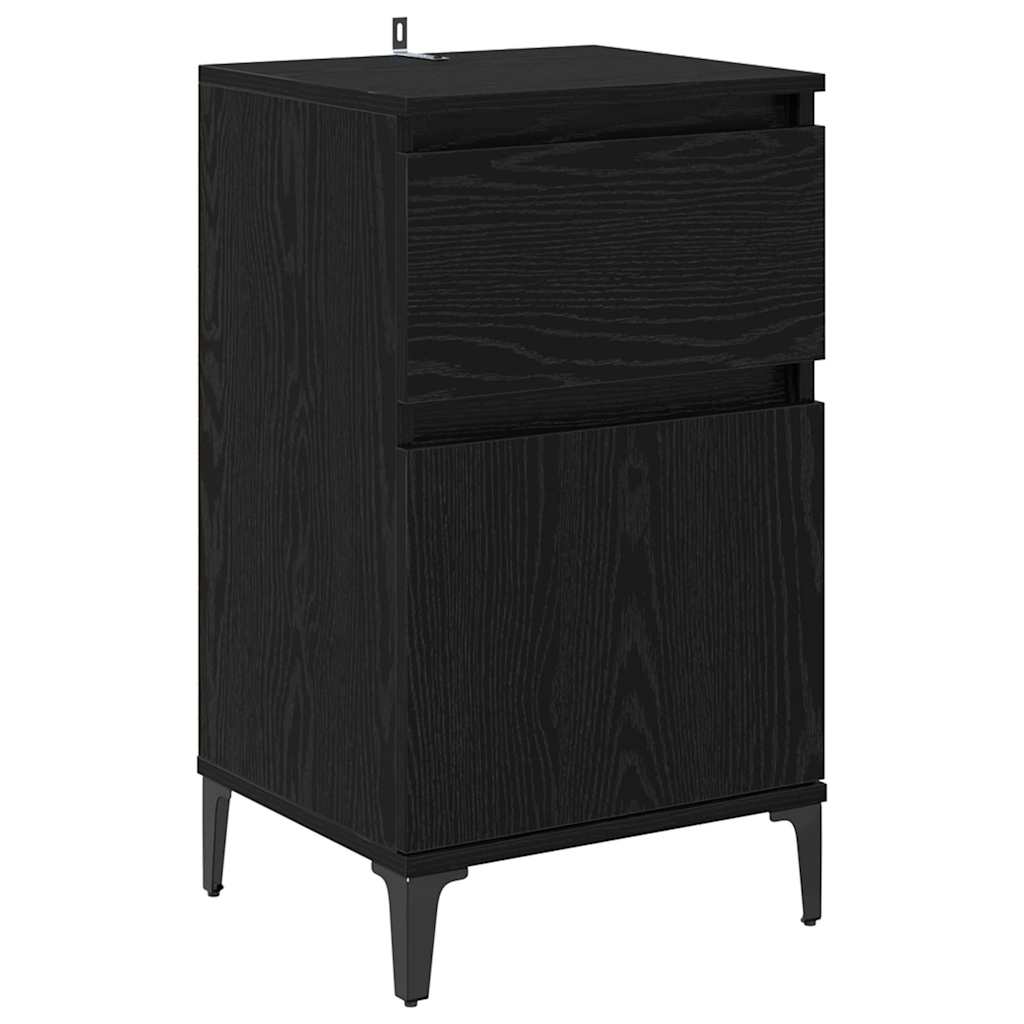 Armadio da Notte con cassetto 2 pcs Rovere Nero 40 x 35 x 70 cm | homemem39