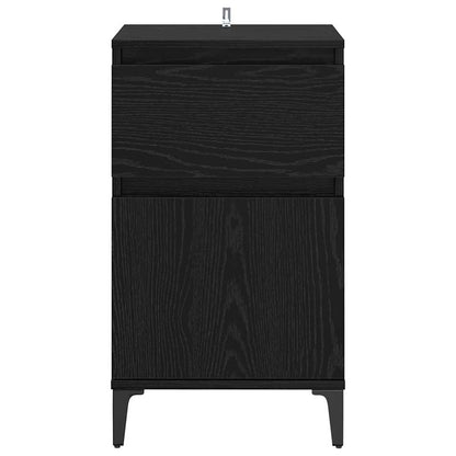 Armadio da Notte con cassetto 2 pcs Rovere Nero 40 x 35 x 70 cm | homemem39