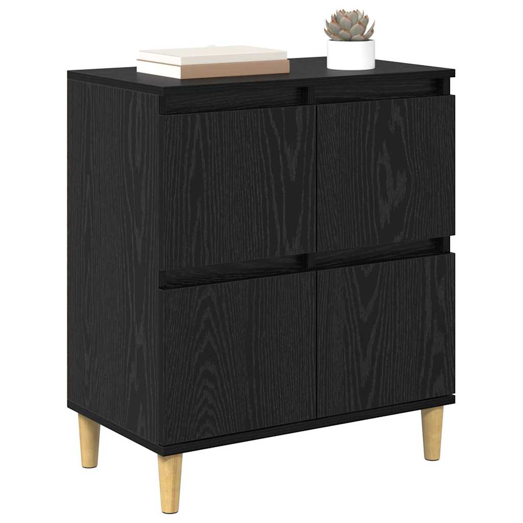 Credenza Rovere Nero 60 x 35 x 70 cm Legno multistrato