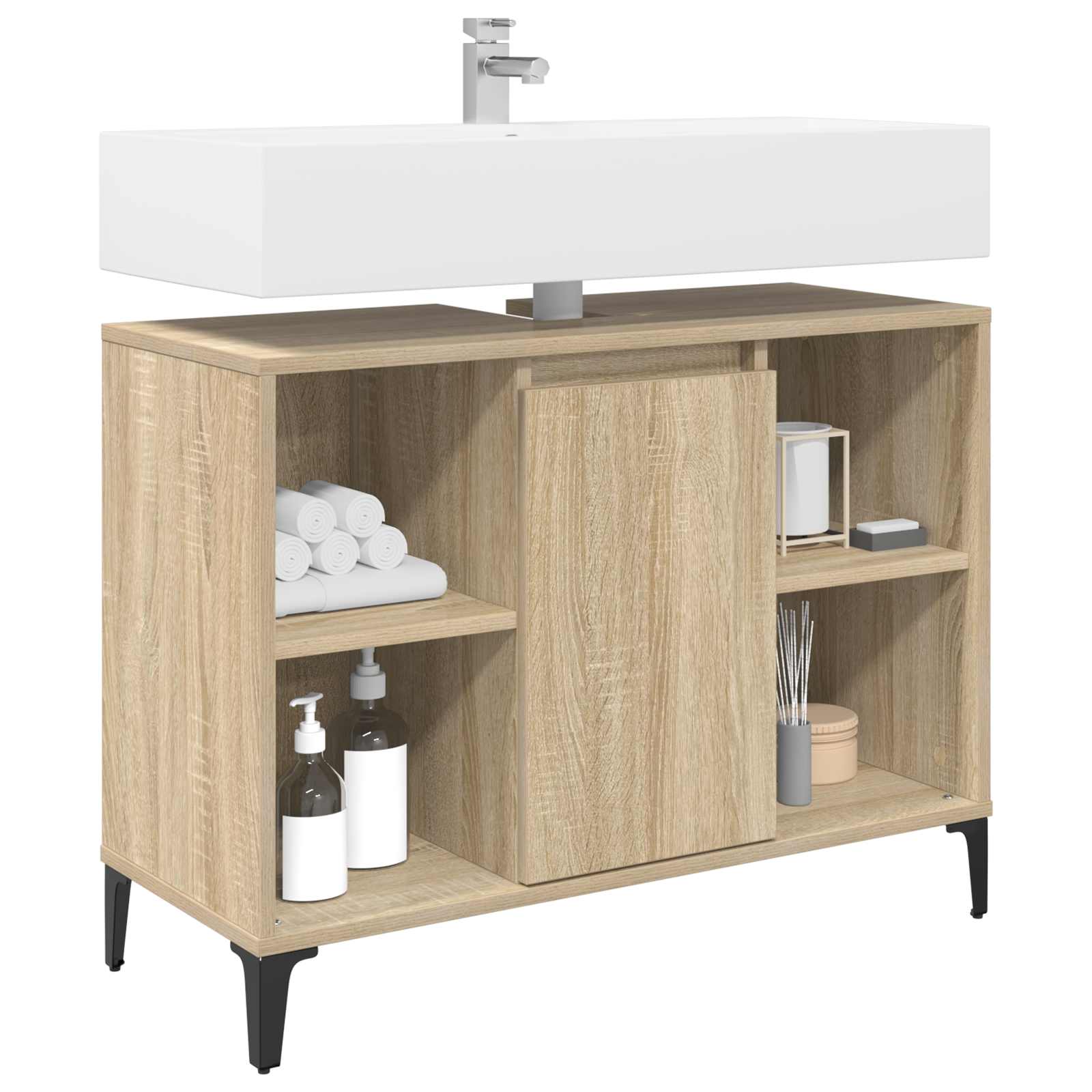Armadio sottolavello con porta Rovere Sonoma 80 x 33 x 60 cm | homemem39