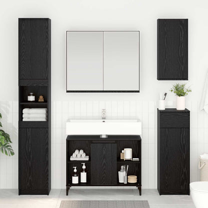 Armadio sottolavello con porta Rovere Nero 80 x 33 x 60 cm | homemem39