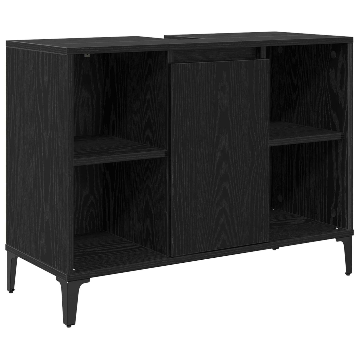 Armadio sottolavello con porta Rovere Nero 80 x 33 x 60 cm | homemem39