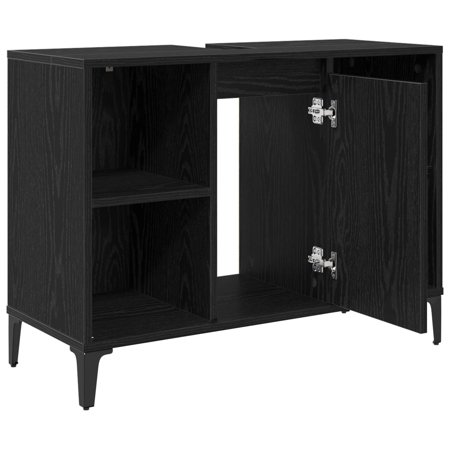 Armadio sottolavello con porta Rovere Nero 80 x 33 x 60 cm | homemem39