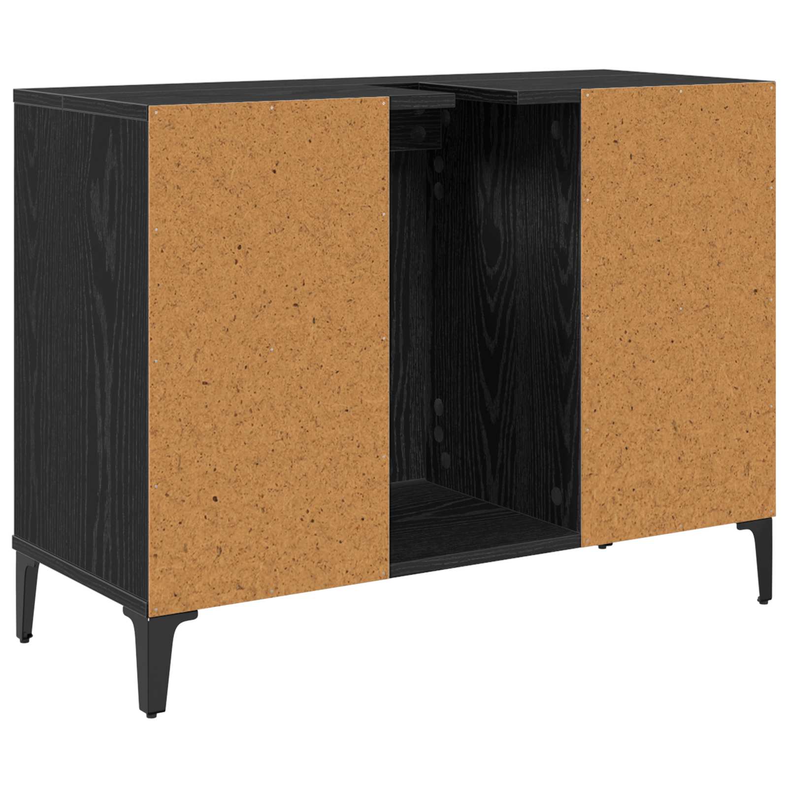 Armadio sottolavello con porta Rovere Nero 80 x 33 x 60 cm | homemem39