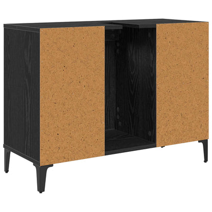 Armadio sottolavello con porta Rovere Nero 80 x 33 x 60 cm | homemem39