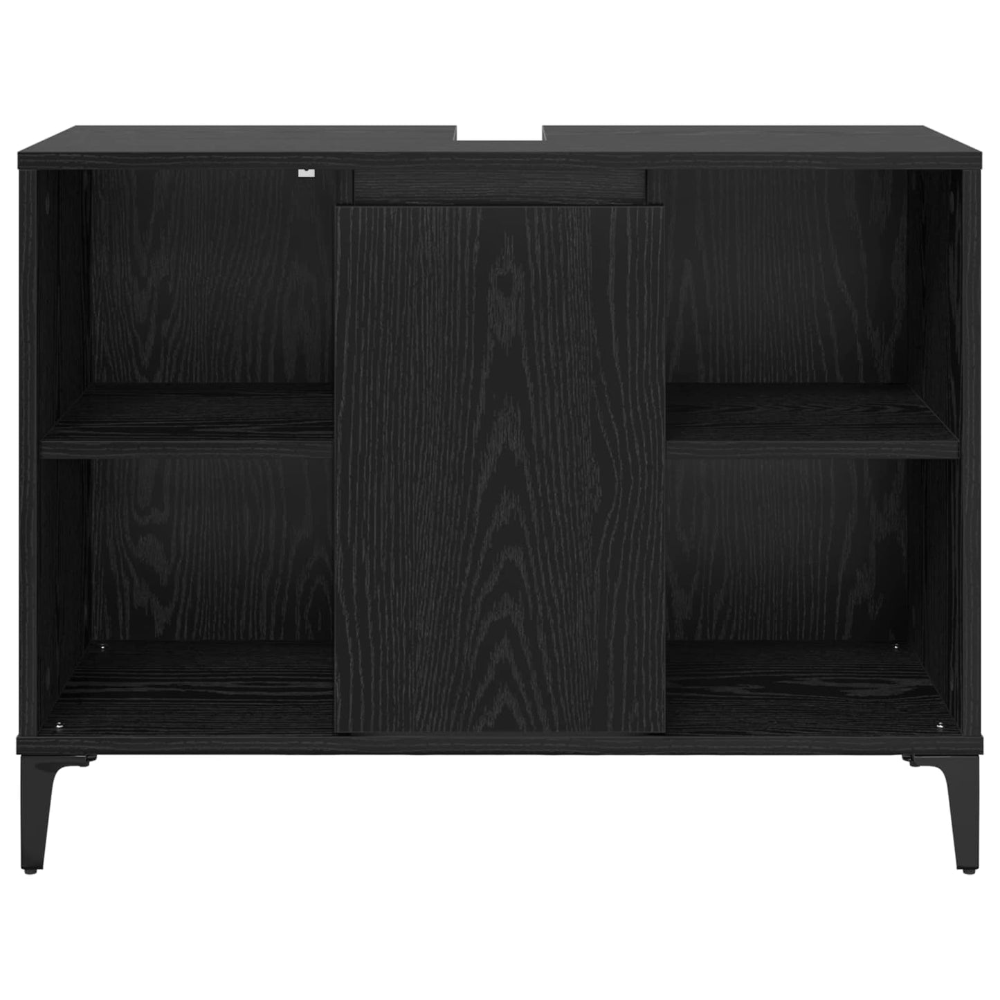 Armadio sottolavello con porta Rovere Nero 80 x 33 x 60 cm | homemem39