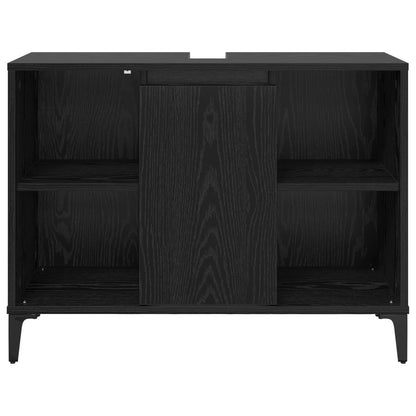 Armadio sottolavello con porta Rovere Nero 80 x 33 x 60 cm | homemem39