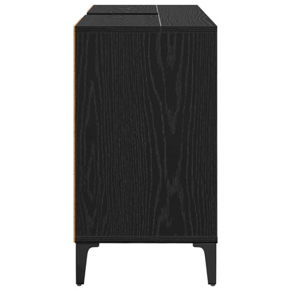 Armadio sottolavello con porta Rovere Nero 80 x 33 x 60 cm | homemem39