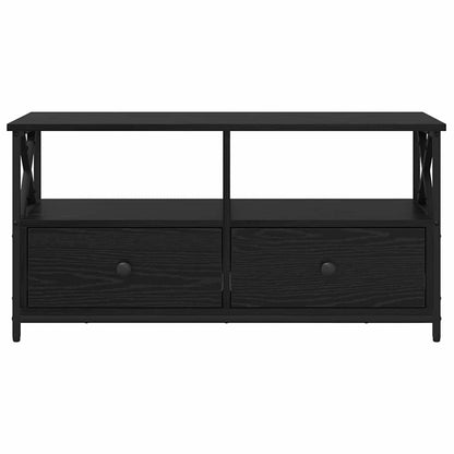 Mobile TV con cassetto Rovere Nero 90 x 33 x 45 cm