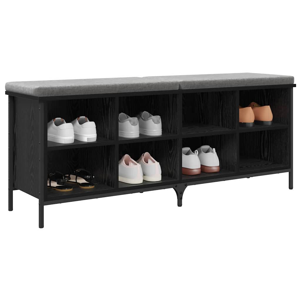 Mobile per scarpe con lo scaffale Rovere Nero 131 x 35 x 50 cm