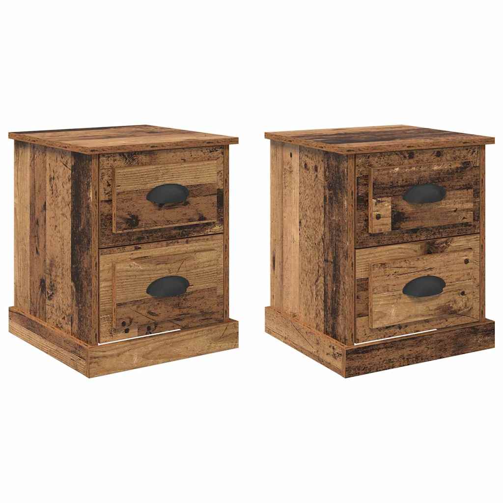 Armadio da Notte 2 pcs Legno vecchio 39 x 39 x 47.5 cm