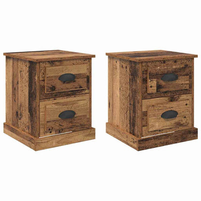 Armadio da Notte 2 pcs Legno vecchio 39 x 39 x 47.5 cm