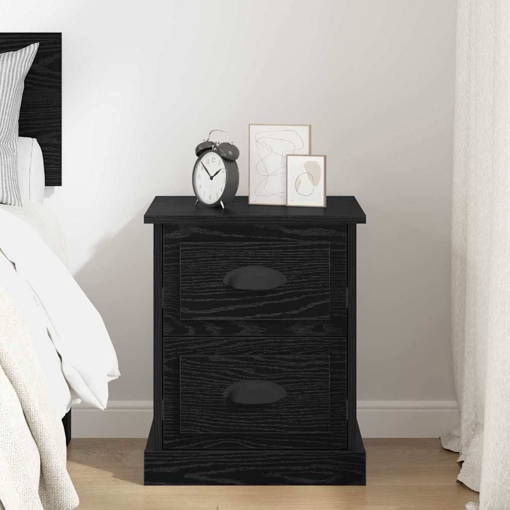 Armadio da Notte con cassetto Rovere nero 39 x 39 x 47.5 cm
