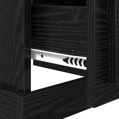 Armadio da Notte 2 pz Rovere Nero 39 x 39 x 47.5 cm
