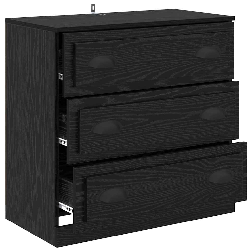 Credenza Rovere Nero 70 x 35,5 x 67,5 cm Legno multistrato