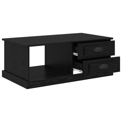 Tavolino da salotto con cassetto Rovere Nero 90 x 50 x 35 cm