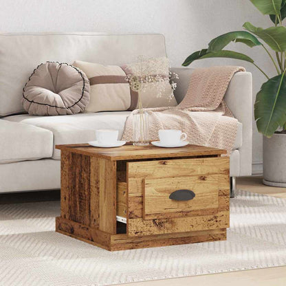 Tavolino da salotto con cassetto Legno vecchio 50 x 50 x 35 cm | homemem39