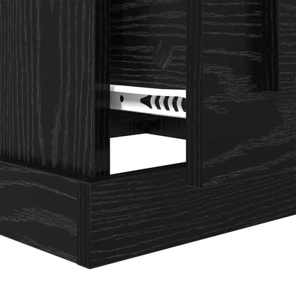 Tavolino da salotto con cassetto Rovere Nero 50 x 50 x 35 cm