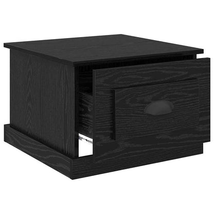Tavolino da salotto con cassetto Rovere Nero 50 x 50 x 35 cm