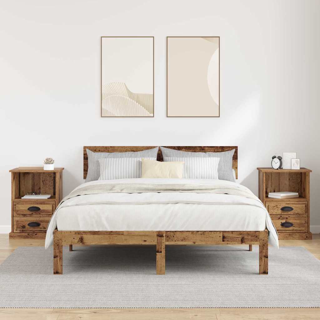 Armadio da Notte 2 pcs Legno vecchio 43 x 36 x 60 cm