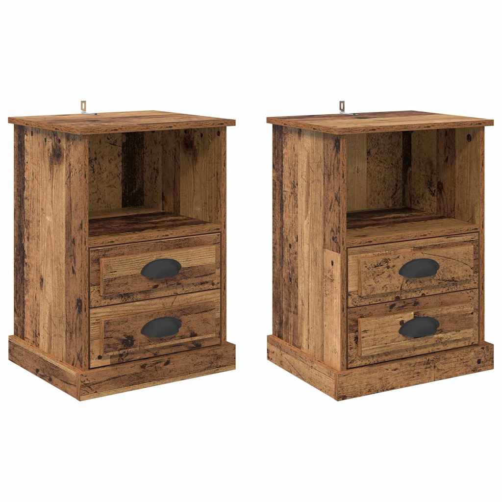 Armadio da Notte 2 pcs Legno vecchio 43 x 36 x 60 cm