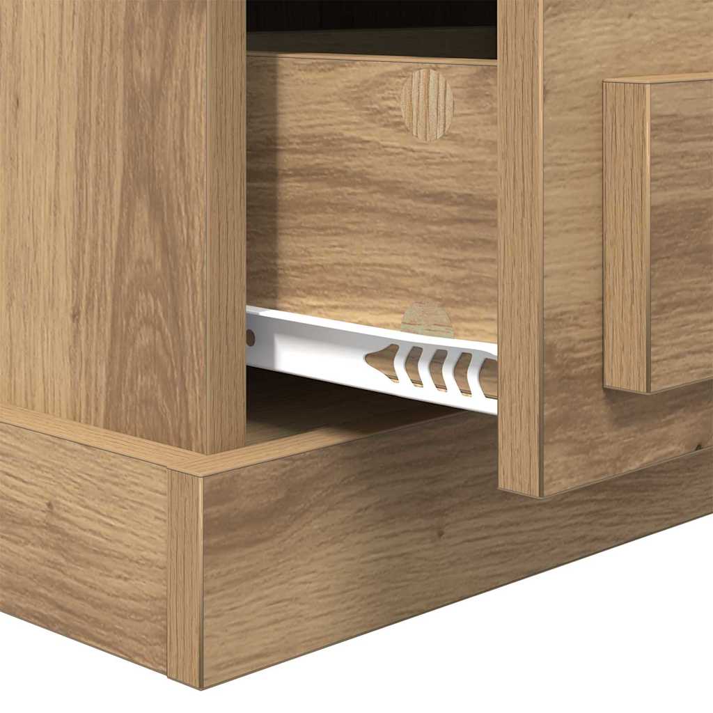 Armadio da Notte 2 pcs rovere artigianale 43 x 36 x 60 cm